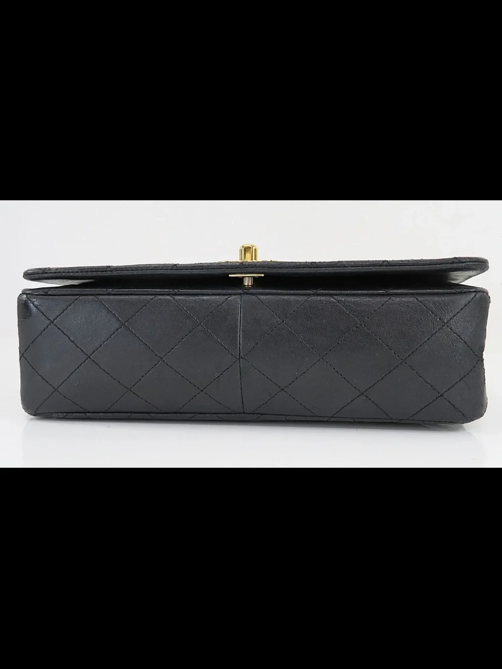 CHANEL Black Quilted Lambskin Shoulder Bag with Gold Hardware
